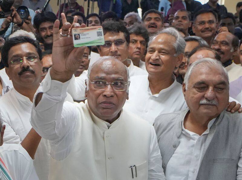 Kharge steps down as leader of the opposition in RS, and  Chidambaram are vying for his job.