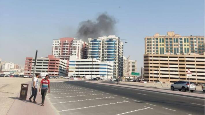 Fire breaks out in residential area in Dubai UAE Fire breaks out in residential area in Dubai UAE