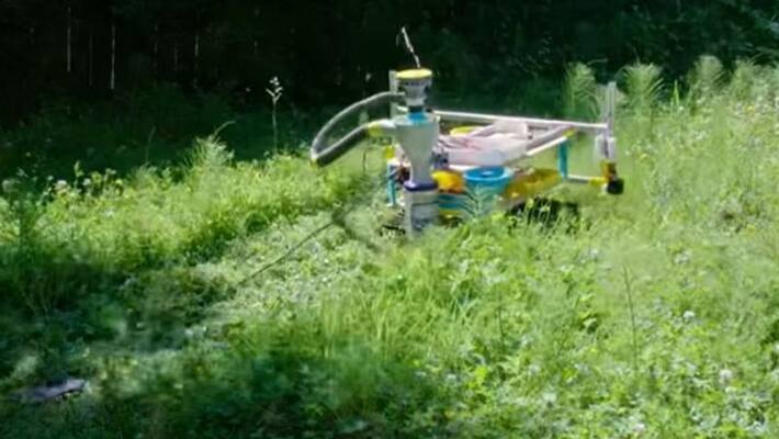 man discover new machine to cut grass with laser beam man discover new machine to cut grass with laser beam