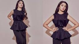 krithi shetty mind block in black trendy wear hot poses her post attracting 