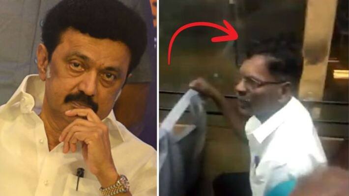 Viral video of police officer molesting woman in moving tnstc bus Viral video of police officer molesting woman in moving tnstc bus
