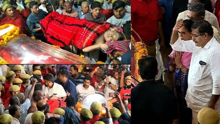 Pushpan paid his last tribute to Kodiyeri Pushpan paid his last tribute to Kodiyeri