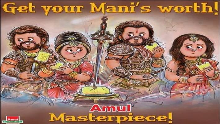 amul company releases ponniyin selvan doodle art fans feeling happy amul company releases ponniyin selvan doodle art fans feeling happy