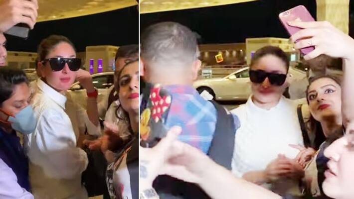 kareena kapoor stuck in crowd fans gathered to take selfie with her KPJ kareena kapoor stuck in crowd fans gathered to take selfie with her KPJ