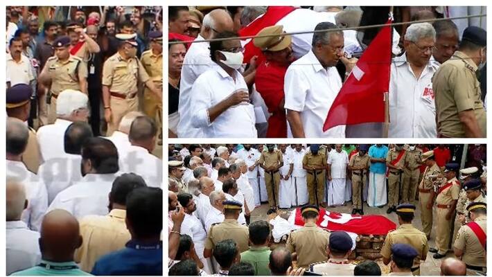 cpim leader kodiyeri balakrishnan body cremated at Payyambalam cpim leader kodiyeri balakrishnan body cremated at Payyambalam