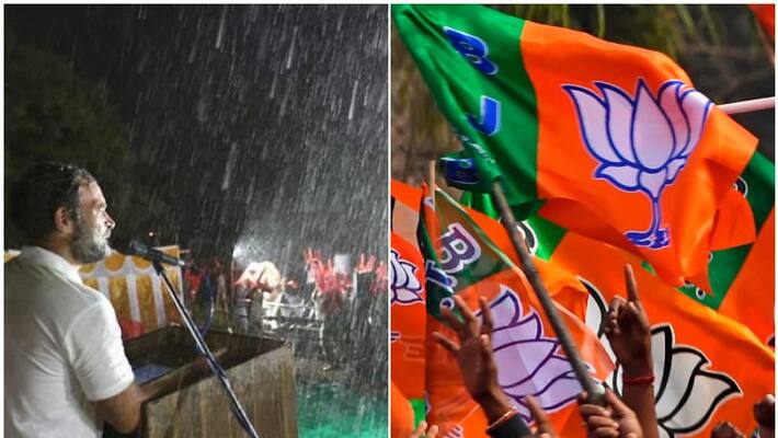 bharat jodo yathra rahul speech in rain bjp mocks bharat jodo yathra rahul speech in rain bjp mocks