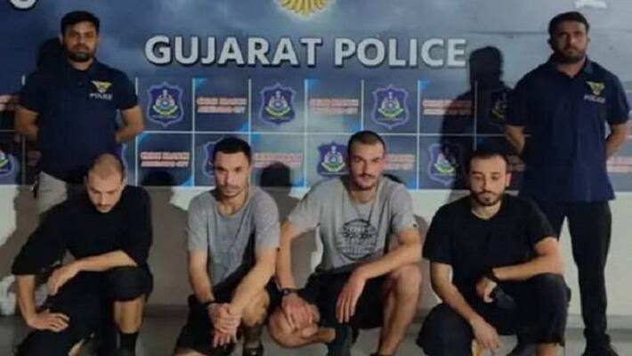 Four Italians arrested for making graffiti in Ahmedabad Metro uja Four Italians arrested for making graffiti in Ahmedabad Metro uja