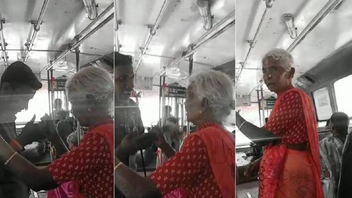 Elderly woman not interested to use Tamil Nadu govts poll promise fecility, refuses to travel free in govt bus akb Elderly woman not interested to use Tamil Nadu govts poll promise fecility, refuses to travel free in govt bus akb