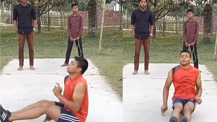 bangladesh man Rasel Islam Sets Guinness World Record, doing 117 Bum skip in 30 seconds akb bangladesh man Rasel Islam Sets Guinness World Record, doing 117 Bum skip in 30 seconds akb