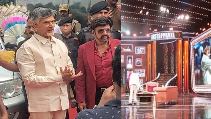 Chandrababu Naidu in nandamuri balakrishna Unstoppable show photos videos goes viral Chandrababu Naidu in nandamuri balakrishna Unstoppable show photos videos goes viral