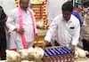 TRS leader seen distributing liquor bottles and chicken day before KCR rebrands party as national outfit