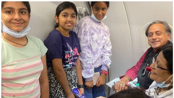 Shashi Tharoor gets Special Welcome on indigo flight Shashi Tharoor gets Special Welcome on indigo flight