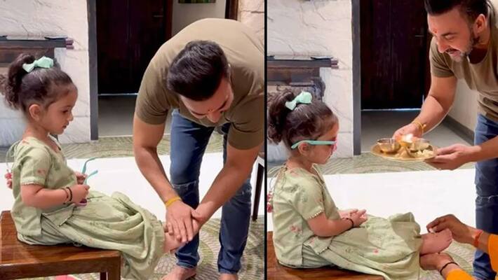 Raj Kundra gets brutally trolled for worshipping daughter samisha in a video shared by Shilpa Shetty AKA Raj Kundra gets brutally trolled for worshipping daughter samisha in a video shared by Shilpa Shetty AKA