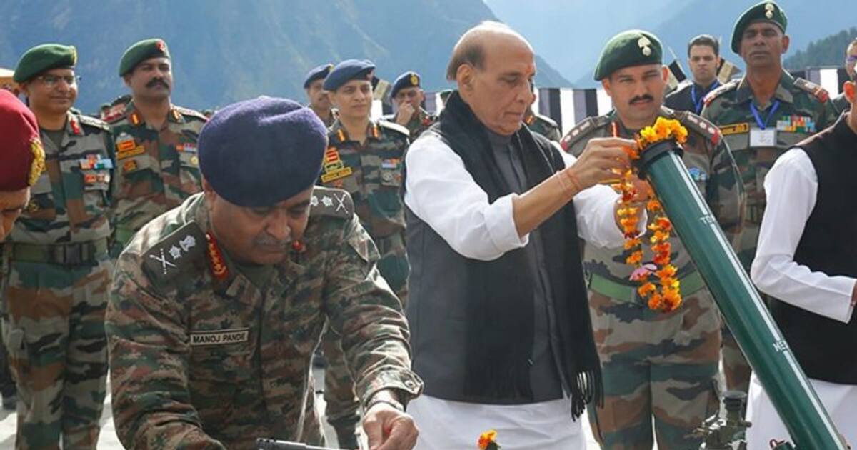 'Armed forces are real pride of India': Rajnath Singh hails soldiers' valour; performs 'Shastra Puja' in Auli