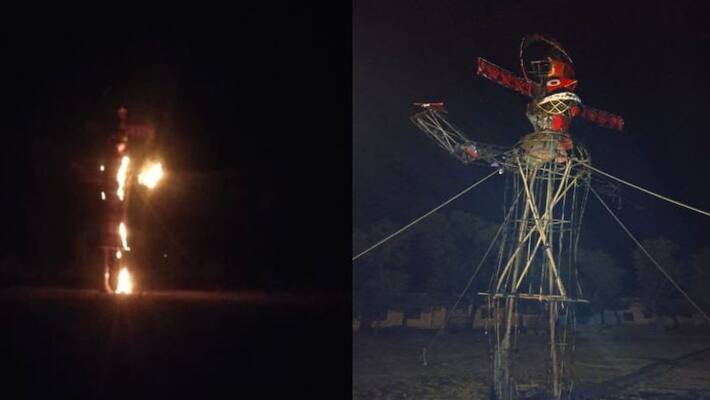 ganganagar Dussehra 2022 news a group of people burnt ravana of another group a day before due to dispute asc ganganagar Dussehra 2022 news a group of people burnt ravana of another group a day before due to dispute asc