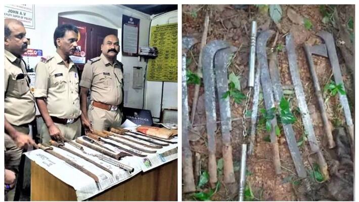 weapons recovered from the ditch in kannur weapons recovered from the ditch in kannur