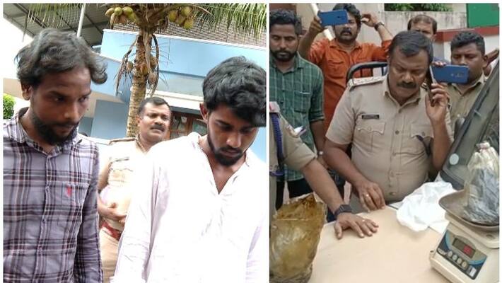 two youngs arrested with hashish oil in kochi two youngs arrested with hashish oil in kochi