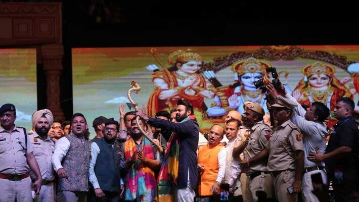 prabhas fires ravanasura in ram leela maidan on dussehra eve prabhas fires ravanasura in ram leela maidan on dussehra eve