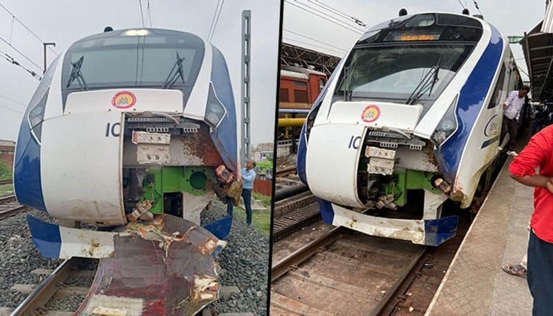 After collision with cattle Vande Bharat Express now suffers jammed wheel