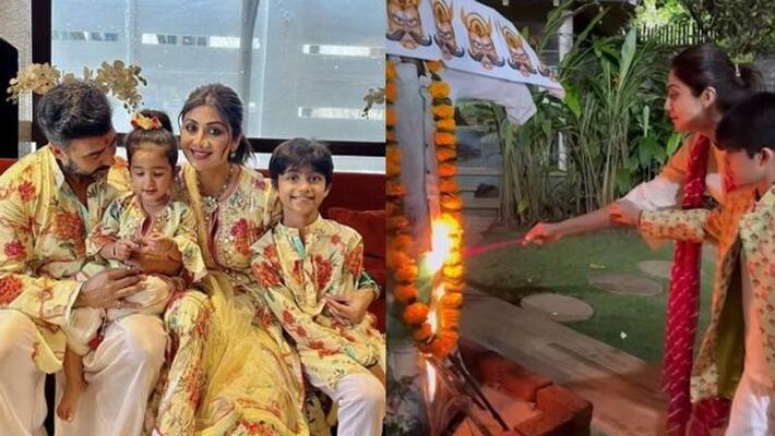 Shilpa Shetty Performs 'Raavan Dahan' With Viaan and Samisha, social media users troll her husband Raj Kundra AKA Shilpa Shetty Performs 'Raavan Dahan' With Viaan and Samisha, social media users troll her husband Raj Kundra AKA