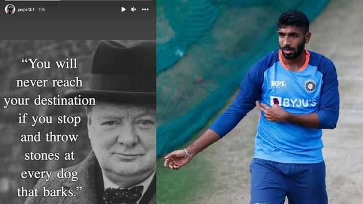 Pacer Jasprit Bumrah posts cryptic message to critics after missing ICC T20 World Cup 2022 kvn Pacer Jasprit Bumrah posts cryptic message to critics after missing ICC T20 World Cup 2022 kvn