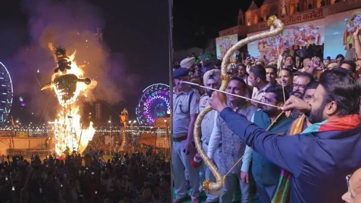 prabhas ravan dahan ramlila maidan new delhi adipurush viral video prabhas ravan dahan ramlila maidan new delhi adipurush viral video