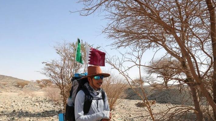 Saudi trekker Abdullah Alsulmi walks 1600 kilometres from Riyadh to watch World Cup football Saudi trekker Abdullah Alsulmi walks 1600 kilometres from Riyadh to watch World Cup football