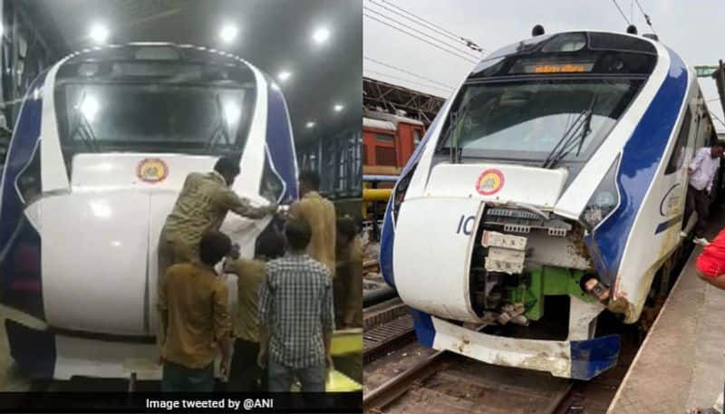 Vande Bharat Express Hits Cow Day After Buffalo Collision Broke Train Nose