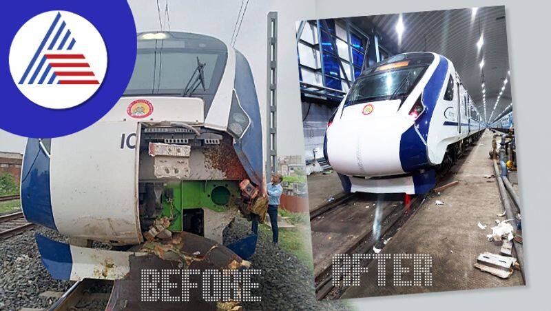 Nose cone of Mumbai-Gandhinagar Vande Bharat train replaced after being damaged by hitting cattle