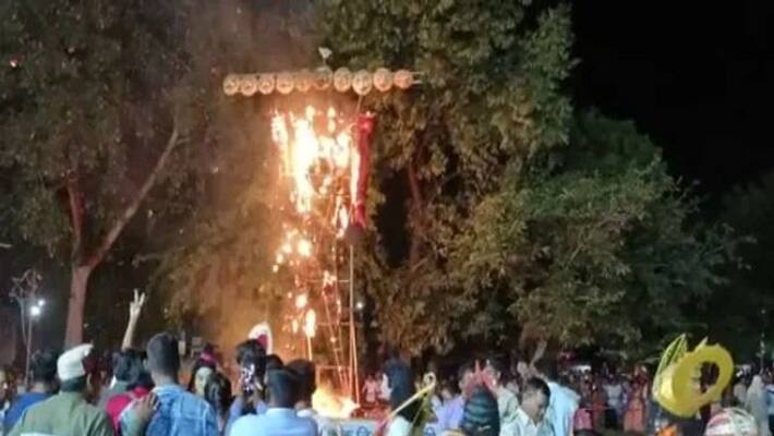 dhamtari news grade three government employee suspended as ravana figure did not burned completely asc dhamtari news grade three government employee suspended as ravana figure did not burned completely asc