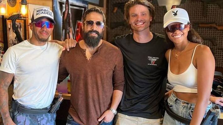 formula one world Champion Lewis hamilton Meets Rocking Star Yash in USA san formula one world Champion Lewis hamilton Meets Rocking Star Yash in USA san