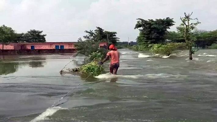 Flood threat again in bihar to heavy rain in Nepal uja Flood threat again in bihar to heavy rain in Nepal uja