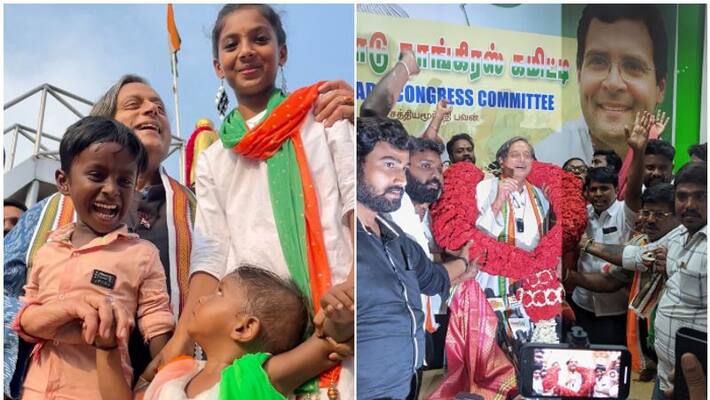 shashi tharoor gets warm welcome in chennai shashi tharoor gets warm welcome in chennai