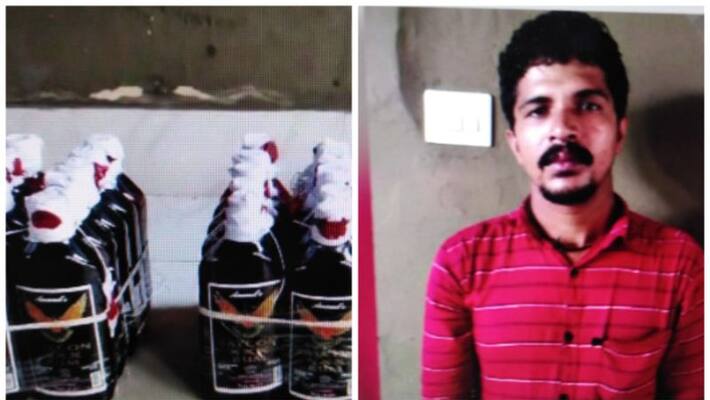 56 bottle mahe liquor seized from kozhikode and one odisha native arrested 56 bottle mahe liquor seized from kozhikode and one odisha native arrested