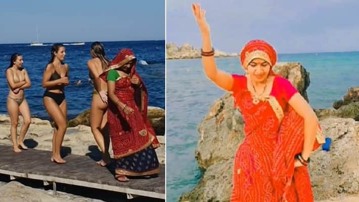 foreign girls were roaming in bikini at sea beach Rajasthan ias wife arrived dance video viral kpr