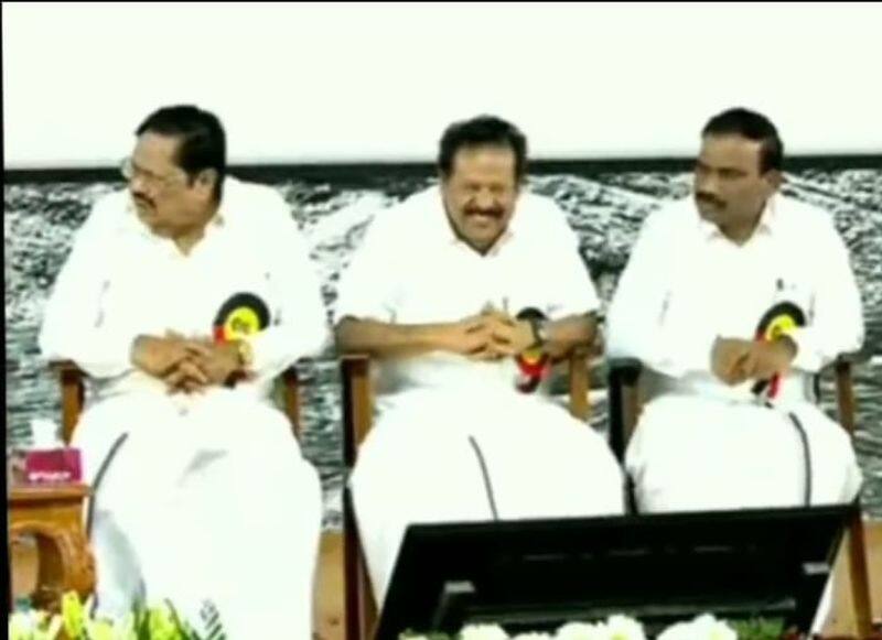 When the chief minister said that he lost sleep, why were you laughing??? Ponmudi is confused by a reporter's question.