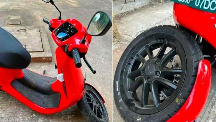 Once again front suspension of Ola electric scooter broken customer was driving after its delivery Once again front suspension of Ola electric scooter broken customer was driving after its delivery