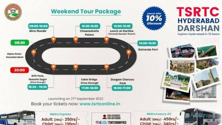 TSRTC Hyderabad Darshan will tour you around city in 12 hours TSRTC Hyderabad Darshan will tour you around city in 12 hours