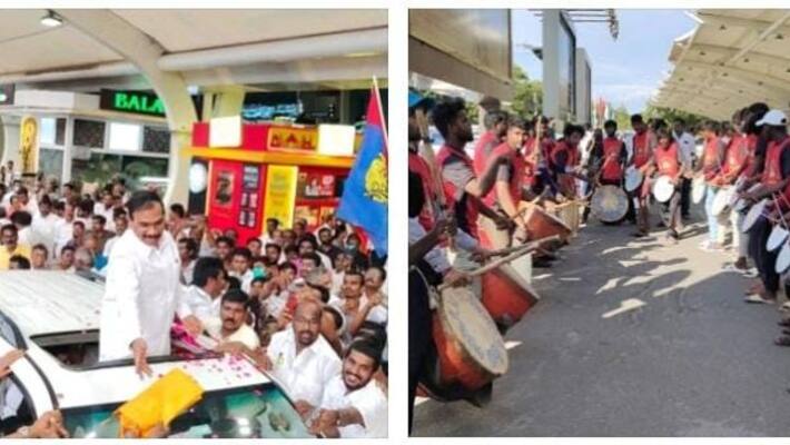 A Raja went to the Nilgari district and received an enthusiastic welcome from the volunteers along the way A Raja went to the Nilgari district and received an enthusiastic welcome from the volunteers along the way