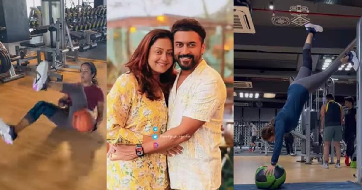 Jyothika X Video - Even at 44 years old, Jyotika challenges Suriya in fitness...Video of  working out frantically goes viral - Time News