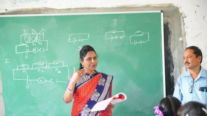 ysrcp mla undavalli sridevi teach lessons to students in medikonduru zp high school ysrcp mla undavalli sridevi teach lessons to students in medikonduru zp high school