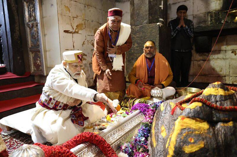 PM Narendra Modi prays at the Kedarnath temple in Uttarakhand.