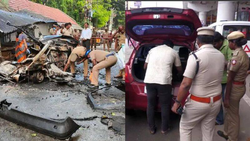 The police conducted a search in Trichy in connection with the Coimbatore car blast incident