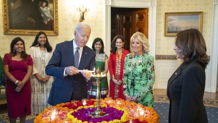 Joe Biden, Kamala Harris and First Lady Dr. Jill Biden attended the Diwali Celebrations at the US White House kpa