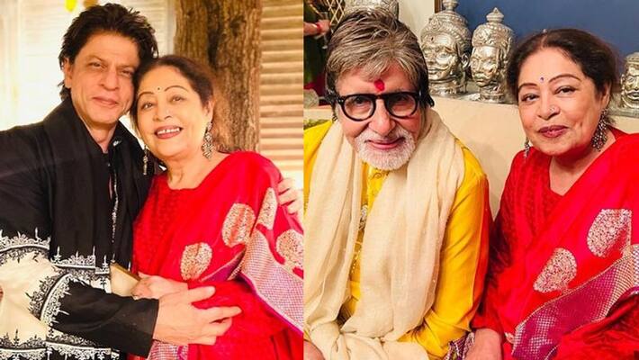 shahrukh khan reunion with kirron kher at amitabh bachchan diwali bash KPJ shahrukh khan reunion with kirron kher at amitabh bachchan diwali bash KPJ