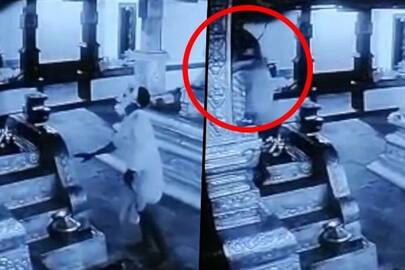 Viral video: Thief offers prayers to deity before temple robbery