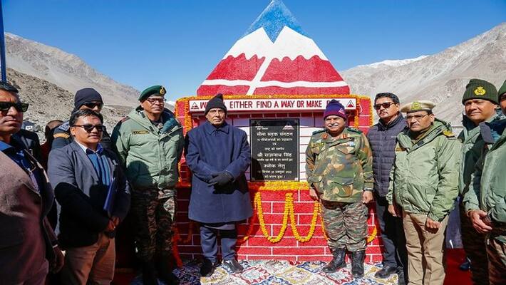 Defence Minister Rajnath Singh inaugurated 75 infrastructure projects vva Defence Minister Rajnath Singh inaugurated 75 infrastructure projects vva