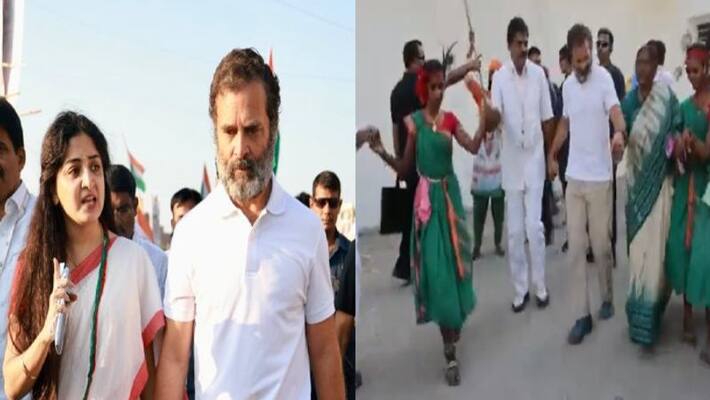 poonam kaur Joins In Rahul Gandhi Bharat Jodo Yatra in Telangana poonam kaur Joins In Rahul Gandhi Bharat Jodo Yatra in Telangana