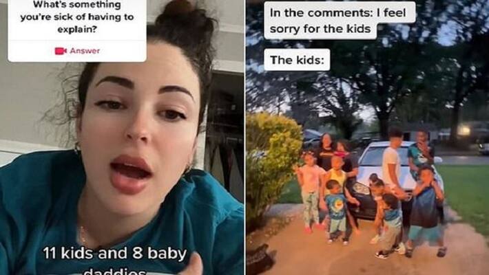 Woman slammed on social media for having eleven kids with eight men vva Woman slammed on social media for having eleven kids with eight men vva