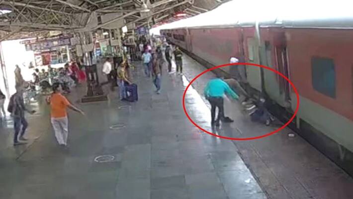 kota news indian railway police constable save life of woman stuck between train and platform asc kota news indian railway police constable save life of woman stuck between train and platform asc